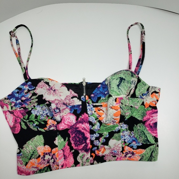 Forever 21 Floral Crop top Bralette size Medium - Picture 4 of 8